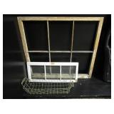 Window Frames, Wire Basket