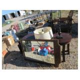 2) Circular Side Tables, Lamps, Lamp Shades,