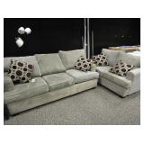 Matching Gray Couch and Loveseat, Accent Pillows,