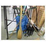 Hokey Sticks, Oars, Camping Backpack, Skiing Boots