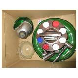 Poker Chip Holder, Green Glass Items,