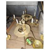 2) Gold Colored Chandelier