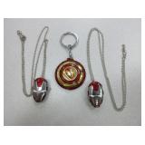2) Iron Man Pocket Watches, Iron Man Keychain