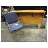 2) Stackable Chairs, Headboard with Storage