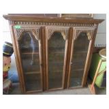 Cabinet with Glass Doors and Carved Floral Accents