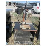 Drill Press, Rolling Metal Shelf