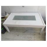 Wood Table with Glass Insert