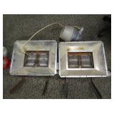 Light Fixture, 2) Radiant Heaters, Attachments,