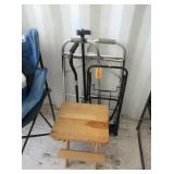 Folding Table, Canes, Walker, Oxygen Tank Holder