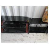 2) Black Glass Top Entertainment Centers