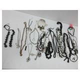 Black, Beaded Costume Necklaces, Earrings