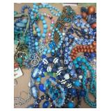 Large Variety of Blue Costume Jewelry