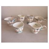 Winking Clown Teacups, Cream and Sugar