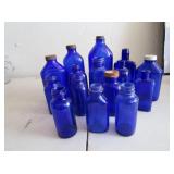 Blue Glass Bottle Collection