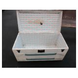 White Chest with Blue Accents