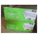 2) Stainless Steel 8qt Full Size Welded Chafer