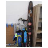 2) Golf Bags, Golf Clubs, Water Ski