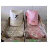 12) Pink Browning Hats, 12) Cream Browning Hats