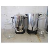 2) Water / Juice Dispensers, 2) Coffee Pots (One