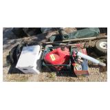 3) Small Tires, Trailer Stabilizing Jack, Gas Can