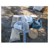 Circular Wood Pieces, Metal Wall Hangs,