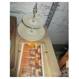 Two Tiered Dessert Plate and Wooden Place Mats