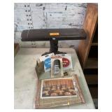 Brown Desk Lamp, Coasters, Stamp, Angel