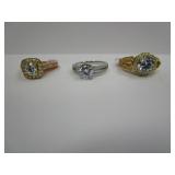 3) Ladies Rings Size 7 1/2 - 8 1/2