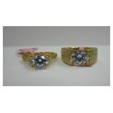 2) Ladies Rings Size 6 1/2 And 7 1/2