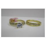 Ladies Ring And Wedding Set Sterling Silver