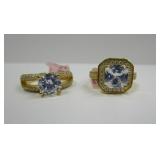 2) Ladies Rings Size 5 1/2 And 7 1/2 Sterling