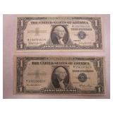 1935 And 1957 One Dollar Silver Certificate