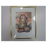 Framed Native American Pottery Art by Daema