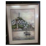Framed Seaside Town Art Print