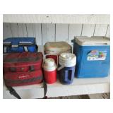 Lunch Pail Coolers, 2) Beverage Coolers