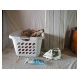 Laundry Basket, Hangers, Iron, Ironing Board