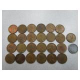 25) Wheatback Pennies, 1) Steel Penny