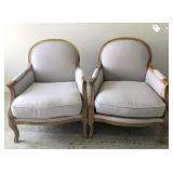 Set of Gray French Country Accent Armchairs