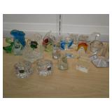 Colored Glass Figurines, Candlestick Holders