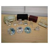 Glass Diamond Shapes, Bears And Trinket Boxes