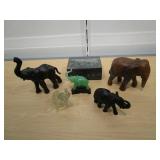 Elephant Box And Figurines