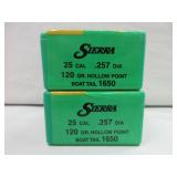 2) Sierra 25 Cal. .257 Dia Rifle Bullets