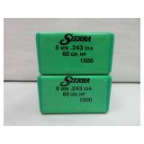 2) Sierra 6mm .243 60 GR GP Bullets