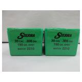 2) Sierra 30 Cal .308 Dia 190 Rifle Bullets