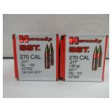2) Hornady SST 270 Cal .277 Bullets