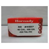 1) Hornady 45 Cal Bullets
