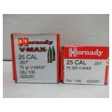 2) Hornady 25 Cal Bullets