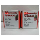 2) Hornady 25 Cal Bullets