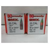 2) Hornady 25 Cal Bullets
