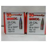 2) Hornady 25 Cal Bullets